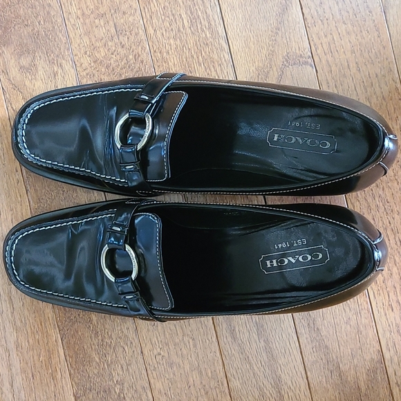 Coach sz 7 black Ines Spazzolato Block Heels - Picture 3 of 14